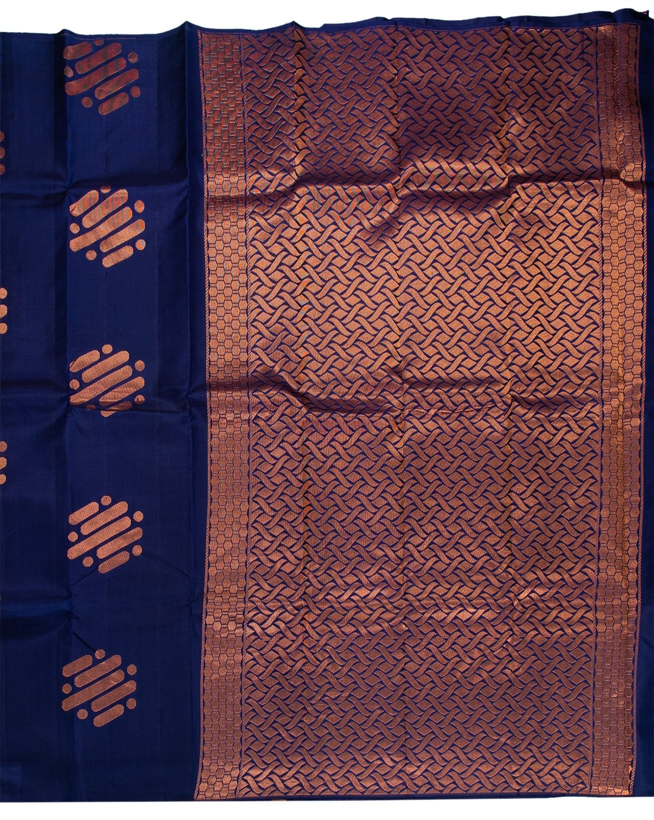 Blueberry Kanchipuram Soft Silk Saree - swayamvara silks