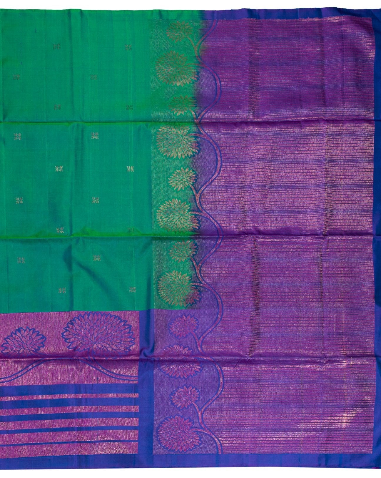 Peacock Green Kanchipuram Saree - swayamvara silks