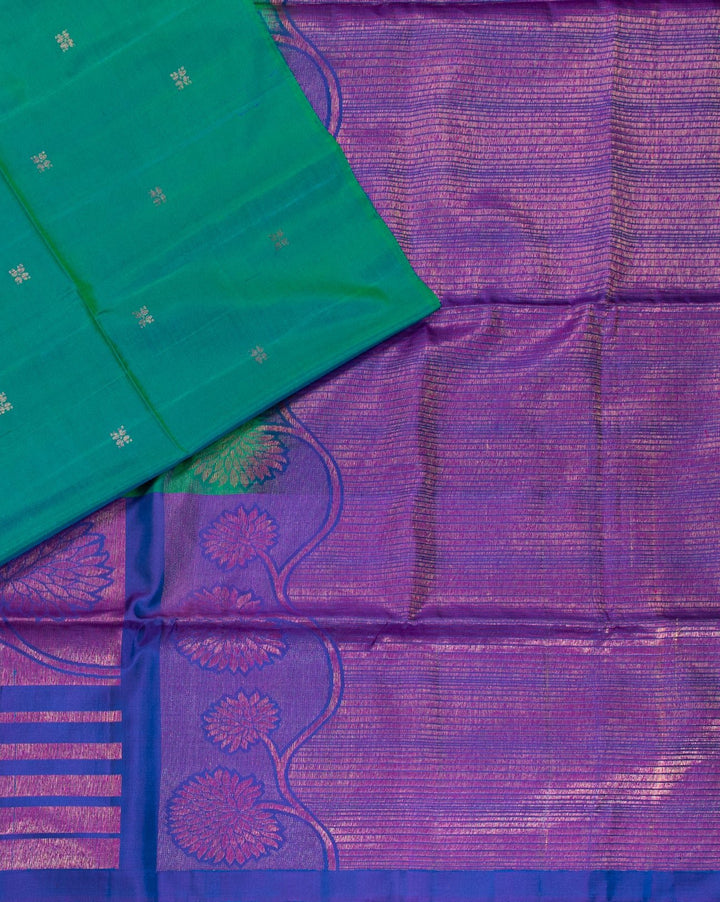 Peacock Green Kanchipuram Saree - swayamvara silks
