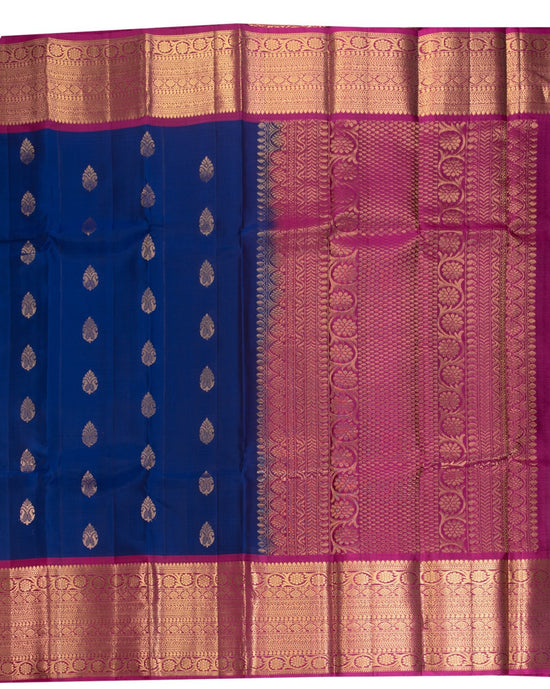 Royal Blue Kancheepuram saree - swayamvara silks