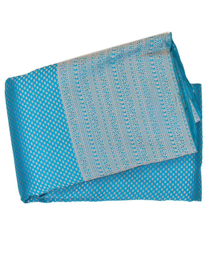 Pool Blue Kanchipuram Silk Saree - swayamvara silks