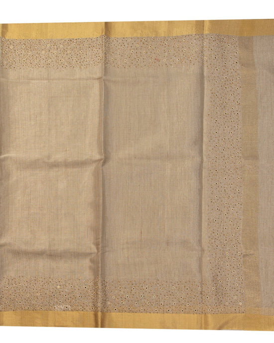 Goldish Silver Tissue Fancy Saree - swayamvara silks