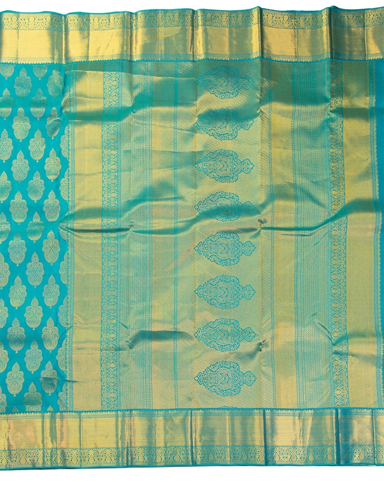 Aqua Green Wedding Saree - swayamvara silks