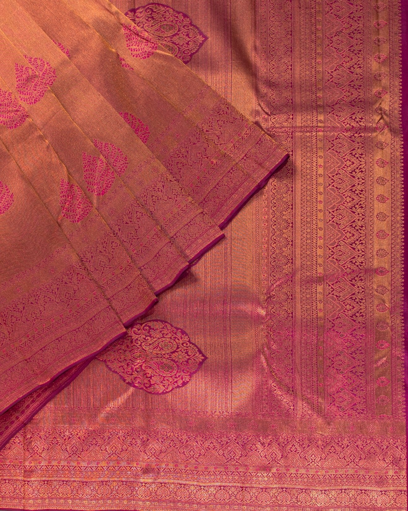 Mulberry Wine Kanchipuram Saree - swayamvara silks